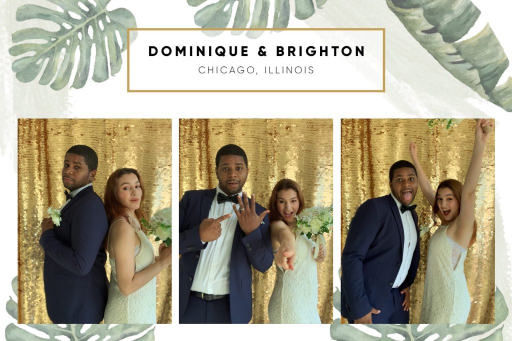 Wedding photo booth print template with couple photos