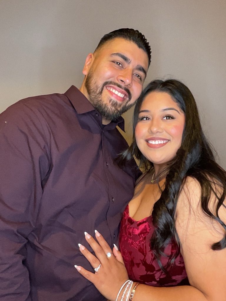 Smiling couple posing for a portrait